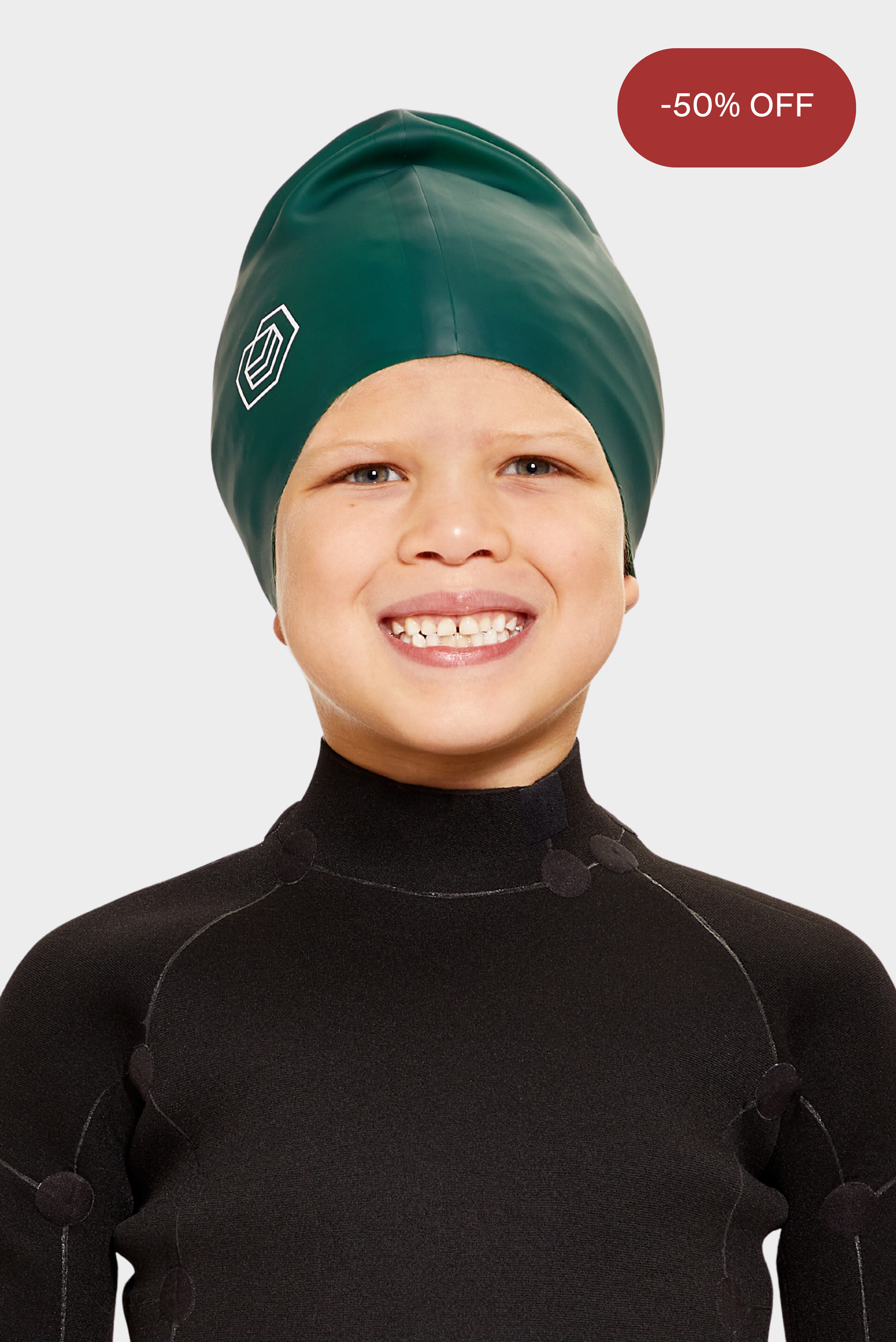 Large Junior Swim Cap in Green